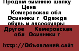 Продам зимнюю шапку › Цена ­ 3 500 - Кемеровская обл., Осинники г. Одежда, обувь и аксессуары » Другое   . Кемеровская обл.,Осинники г.